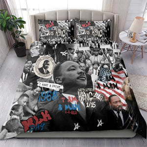 Martin Luther King Day Afro Bedding Set Civil Rights Leader - Classic American Street Graffiti - African Pride