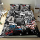 Martin Luther King Day Afro Bedding Set Civil Rights Leader - Classic American Street Graffiti - African Pride