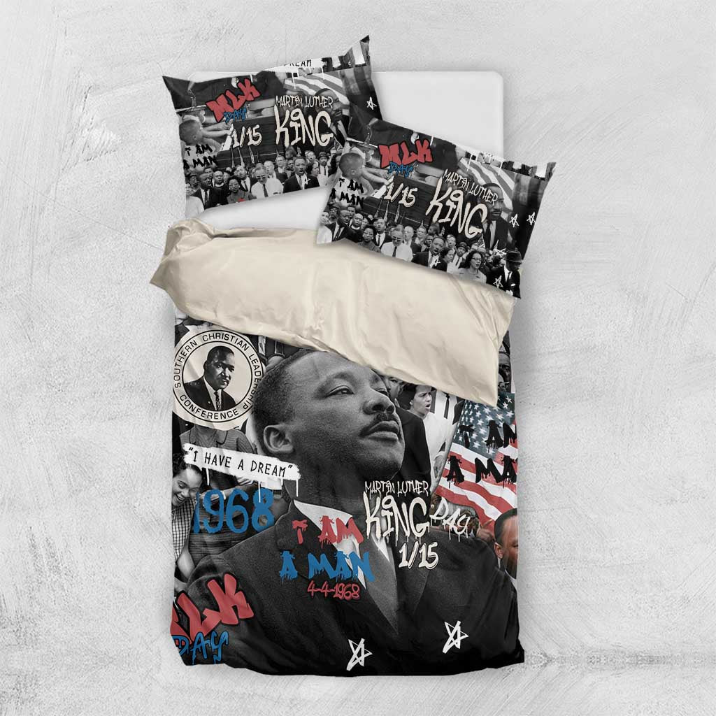 Martin Luther King Day Afro Bedding Set Civil Rights Leader - Classic American Street Graffiti - African Pride