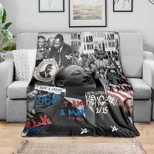 Martin Luther King Day Afro Blanket Civil Rights Leader - Classic American Street Graffiti - African Pride