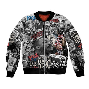Martin Luther King Day Afro Bomber Jacket Civil Rights Leader - Classic American Street Graffiti - African Pride