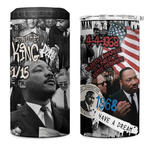 Martin Luther King Day Afro 4 in 1 Can Cooler Tumbler Civil Rights Leader - Classic American Street Graffiti - African Pride