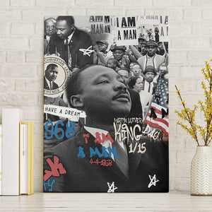 Martin Luther King Day Afro Canvas Wall Art Civil Rights Leader - Classic American Street Graffiti - African Pride