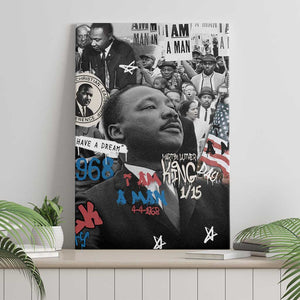 Martin Luther King Day Afro Canvas Wall Art Civil Rights Leader - Classic American Street Graffiti - African Pride