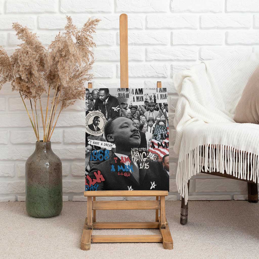 Martin Luther King Day Afro Canvas Wall Art Civil Rights Leader - Classic American Street Graffiti - African Pride