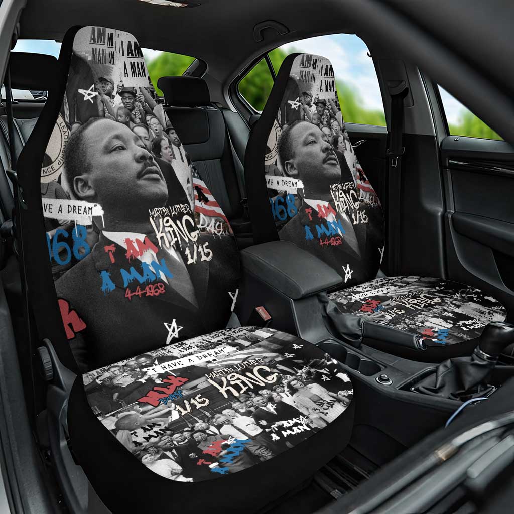Martin Luther King Day Afro Car Seat Cover Civil Rights Leader - Classic American Street Graffiti - African Pride