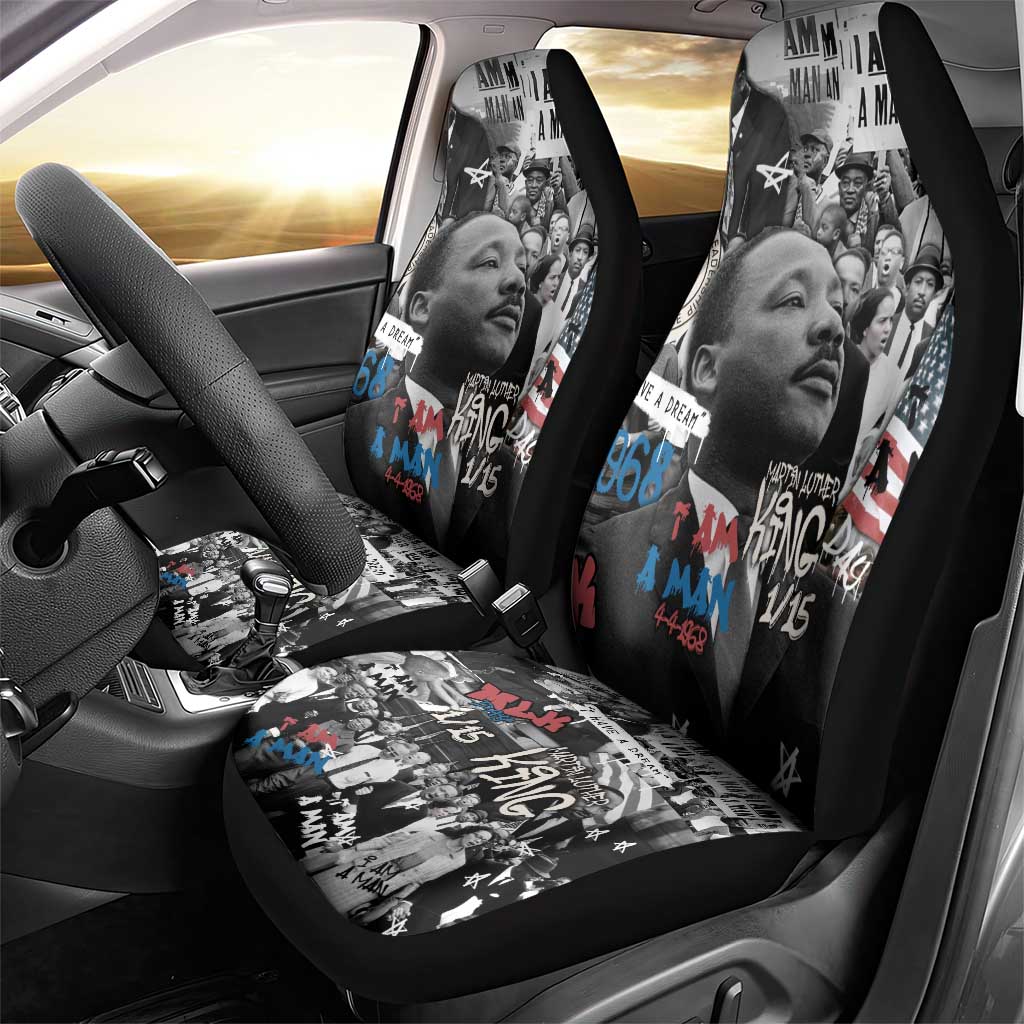 Martin Luther King Day Afro Car Seat Cover Civil Rights Leader - Classic American Street Graffiti - African Pride