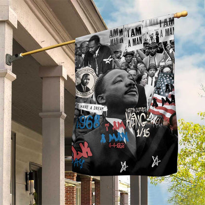 Martin Luther King Day Afro Garden Flag Civil Rights Leader - Classic American Street Graffiti - African Pride