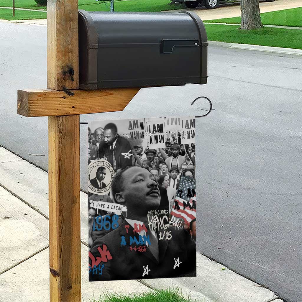 Martin Luther King Day Afro Garden Flag Civil Rights Leader - Classic American Street Graffiti - African Pride