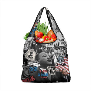 Martin Luther King Day Afro Grocery Bag Civil Rights Leader - Classic American Street Graffiti - African Pride