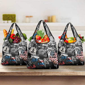 Martin Luther King Day Afro Grocery Bag Civil Rights Leader - Classic American Street Graffiti - African Pride