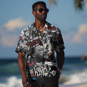 Martin Luther King Day Afro Hawaiian Shirt Civil Rights Leader - Classic American Street Graffiti - African Pride