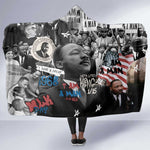Martin Luther King Day Afro Hooded Blanket Civil Rights Leader - Classic American Street Graffiti - African Pride