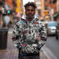 Martin Luther King Day Afro Hoodie Civil Rights Leader - Classic American Street Graffiti - African Pride