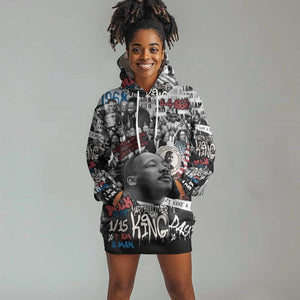 Martin Luther King Day Afro Hoodie Dress Civil Rights Leader - Classic American Street Graffiti - African Pride