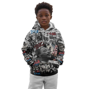 Martin Luther King Day Afro Kid Hoodie Civil Rights Leader - Classic American Street Graffiti - African Pride