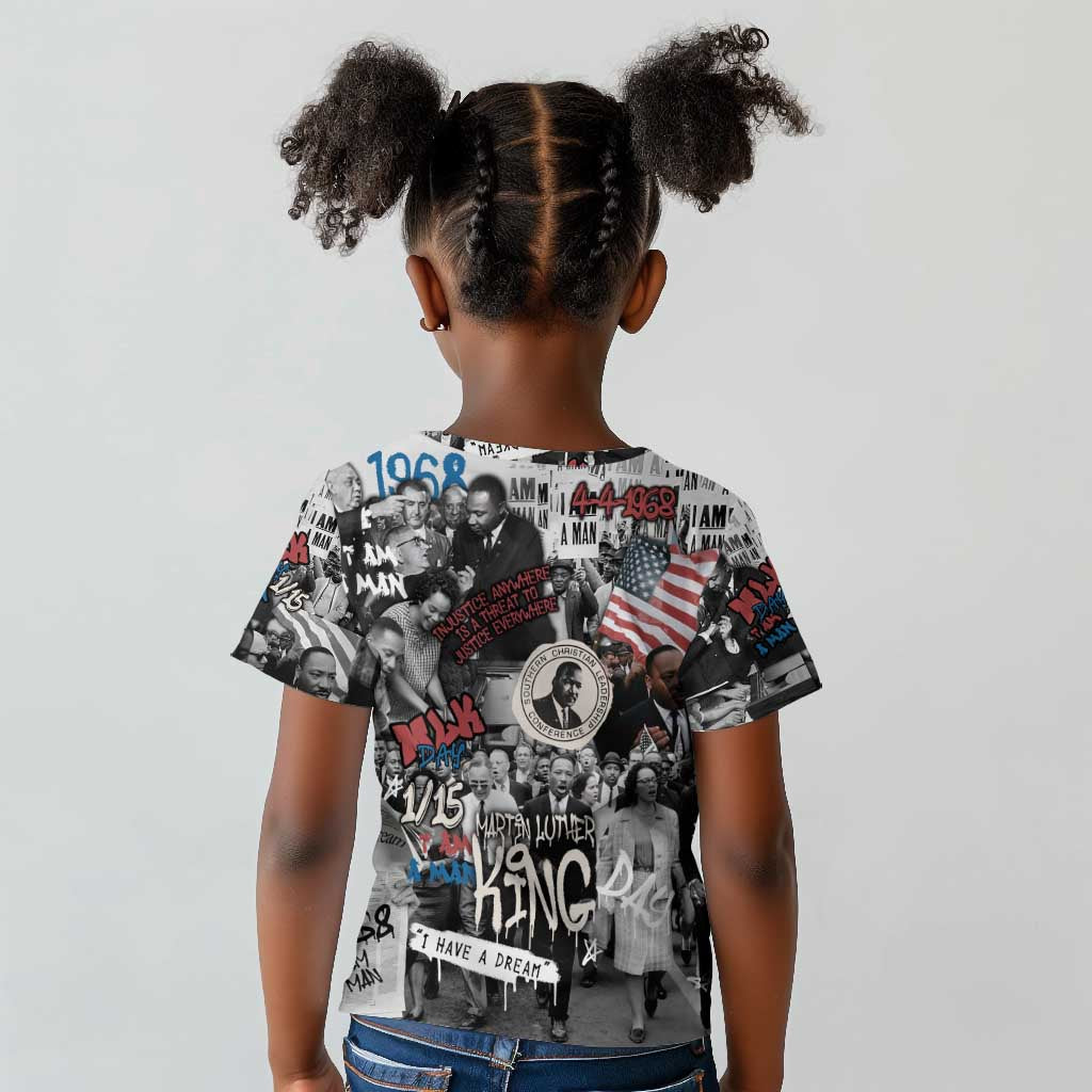 Martin Luther King Day Afro Kid T shirt Civil Rights Leader - Classic American Street Graffiti - African Pride