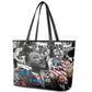 Martin Luther King Day Afro Leather Tote Bag Civil Rights Leader - Classic American Street Graffiti - African Pride