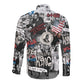 Martin Luther King Day Afro Long Sleeve Button Shirt Civil Rights Leader - Classic American Street Graffiti - African Pride