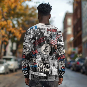 Martin Luther King Day Afro Long Sleeve Shirt Civil Rights Leader - Classic American Street Graffiti - African Pride
