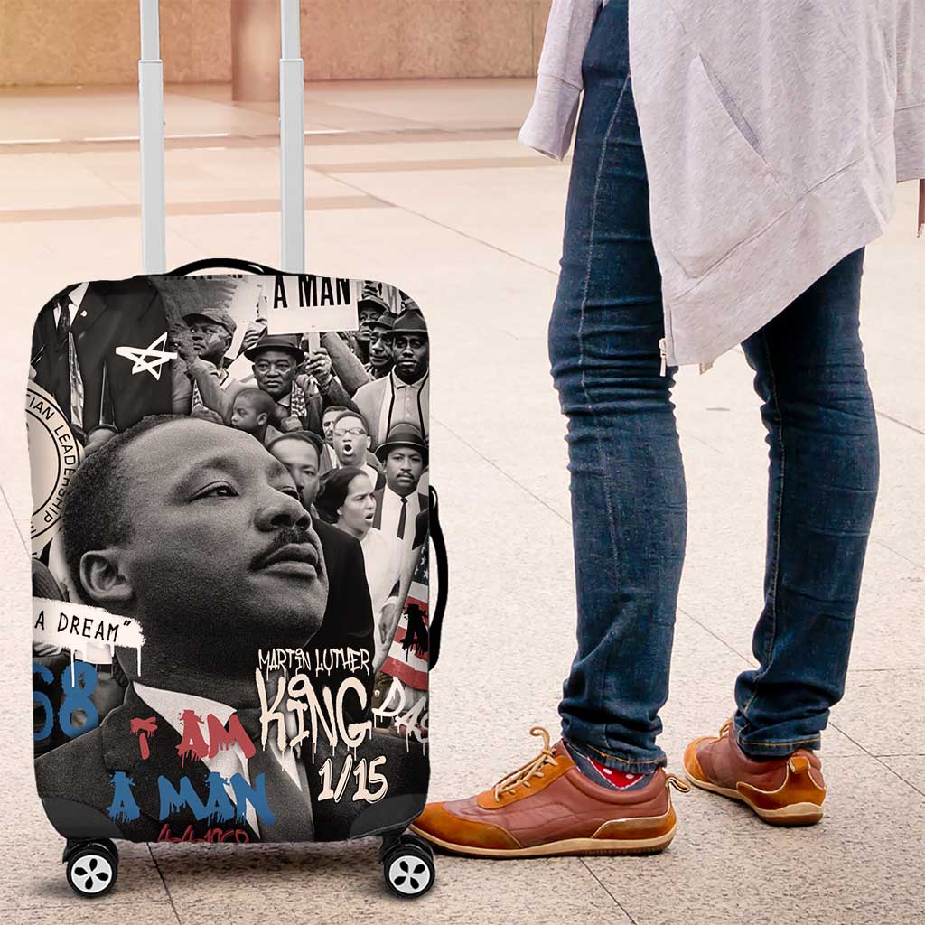 Martin Luther King Day Afro Luggage Cover Civil Rights Leader - Classic American Street Graffiti - African Pride