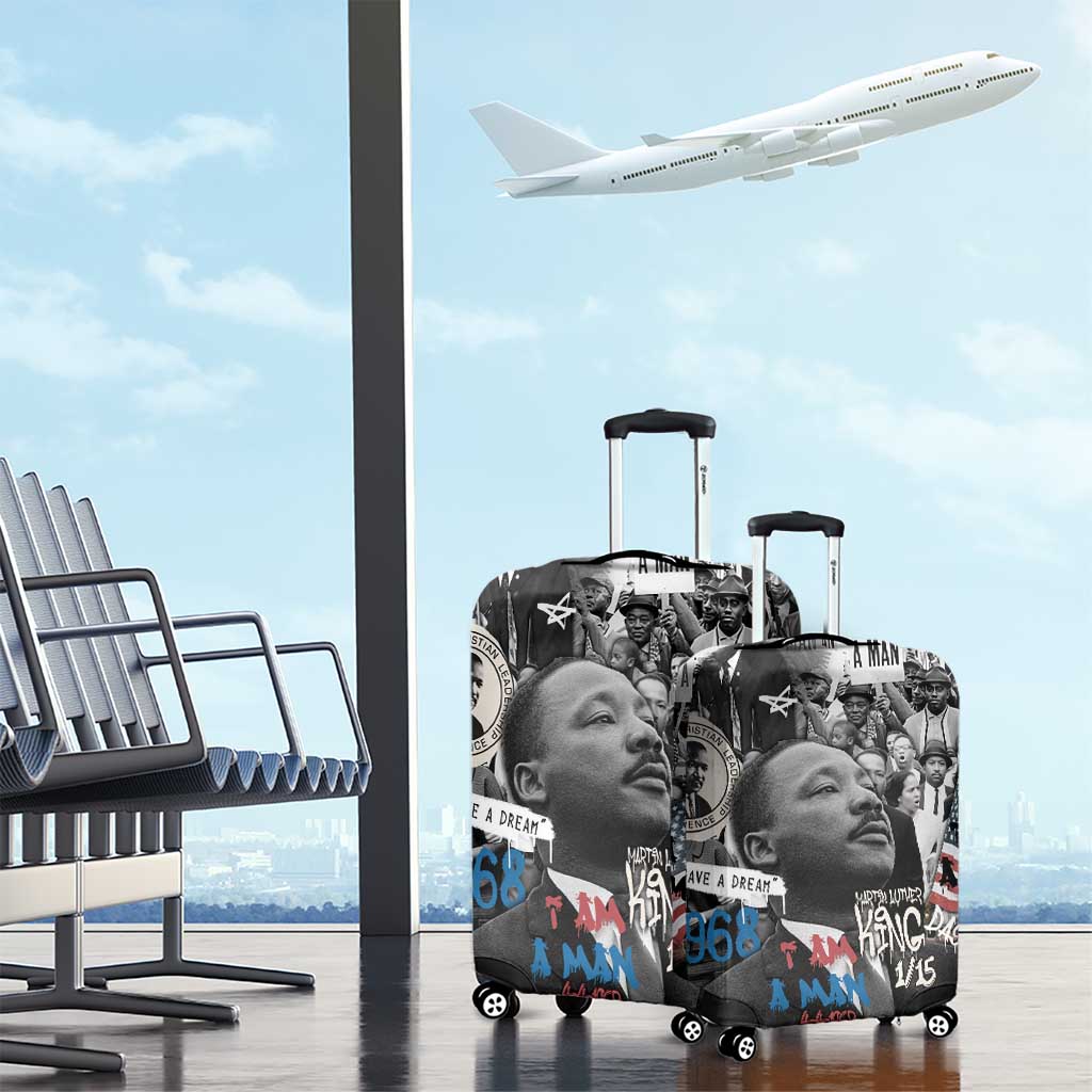 Martin Luther King Day Afro Luggage Cover Civil Rights Leader - Classic American Street Graffiti - African Pride