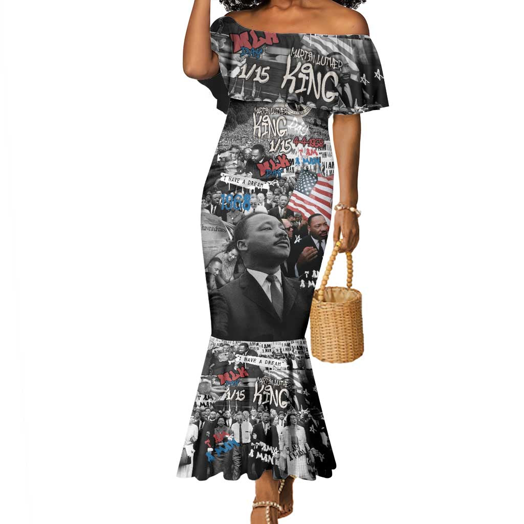 Martin Luther King Day Afro Mermaid Dress Civil Rights Leader - Classic American Street Graffiti - African Pride