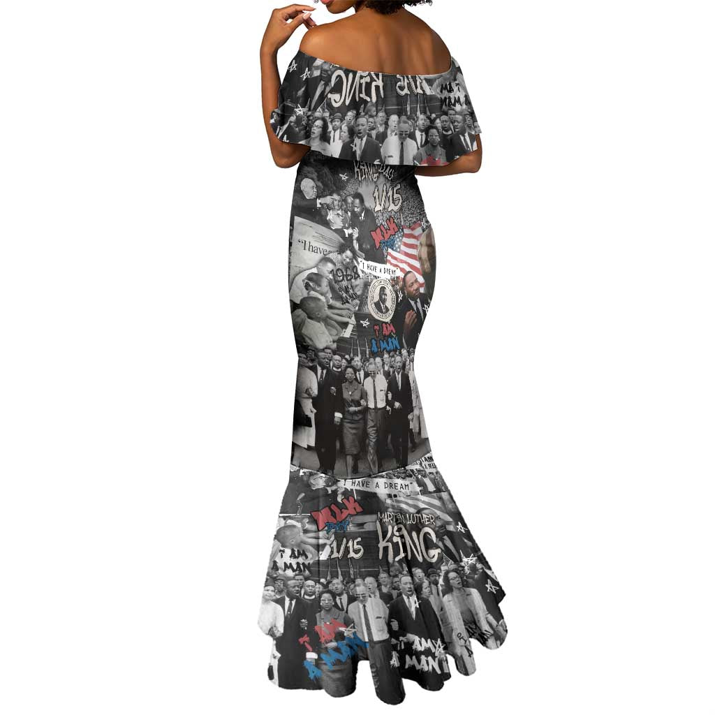 Martin Luther King Day Afro Mermaid Dress Civil Rights Leader - Classic American Street Graffiti - African Pride