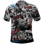 Martin Luther King Day Afro Polo Shirt Civil Rights Leader - Classic American Street Graffiti - African Pride
