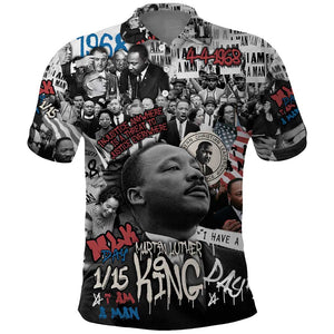 Martin Luther King Day Afro Polo Shirt Civil Rights Leader - Classic American Street Graffiti - African Pride