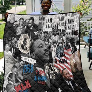Martin Luther King Day Afro Quilt Civil Rights Leader - Classic American Street Graffiti - African Pride