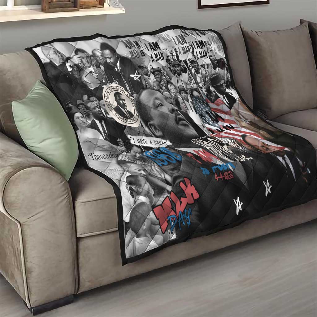 Martin Luther King Day Afro Quilt Civil Rights Leader - Classic American Street Graffiti - African Pride