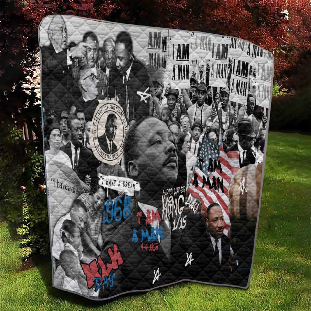 Martin Luther King Day Afro Quilt Civil Rights Leader - Classic American Street Graffiti - African Pride