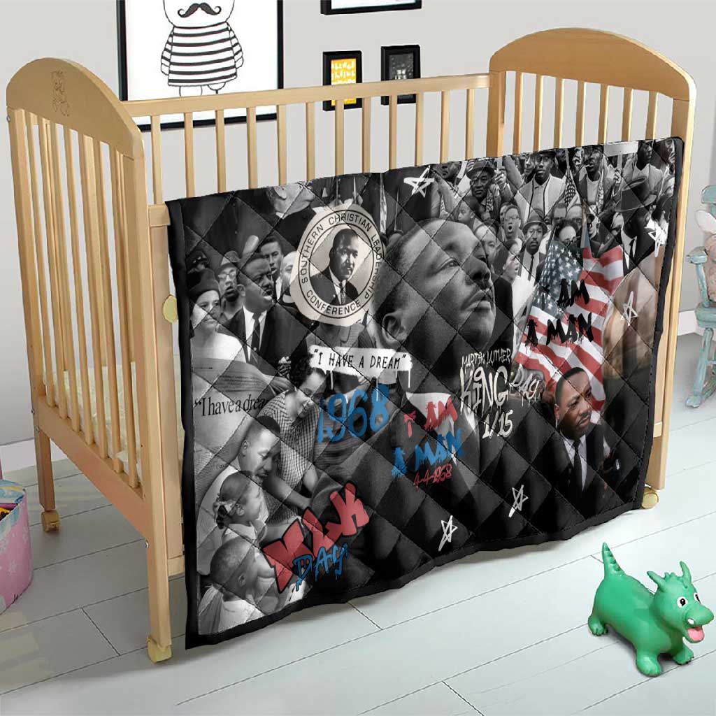 Martin Luther King Day Afro Quilt Civil Rights Leader - Classic American Street Graffiti - African Pride