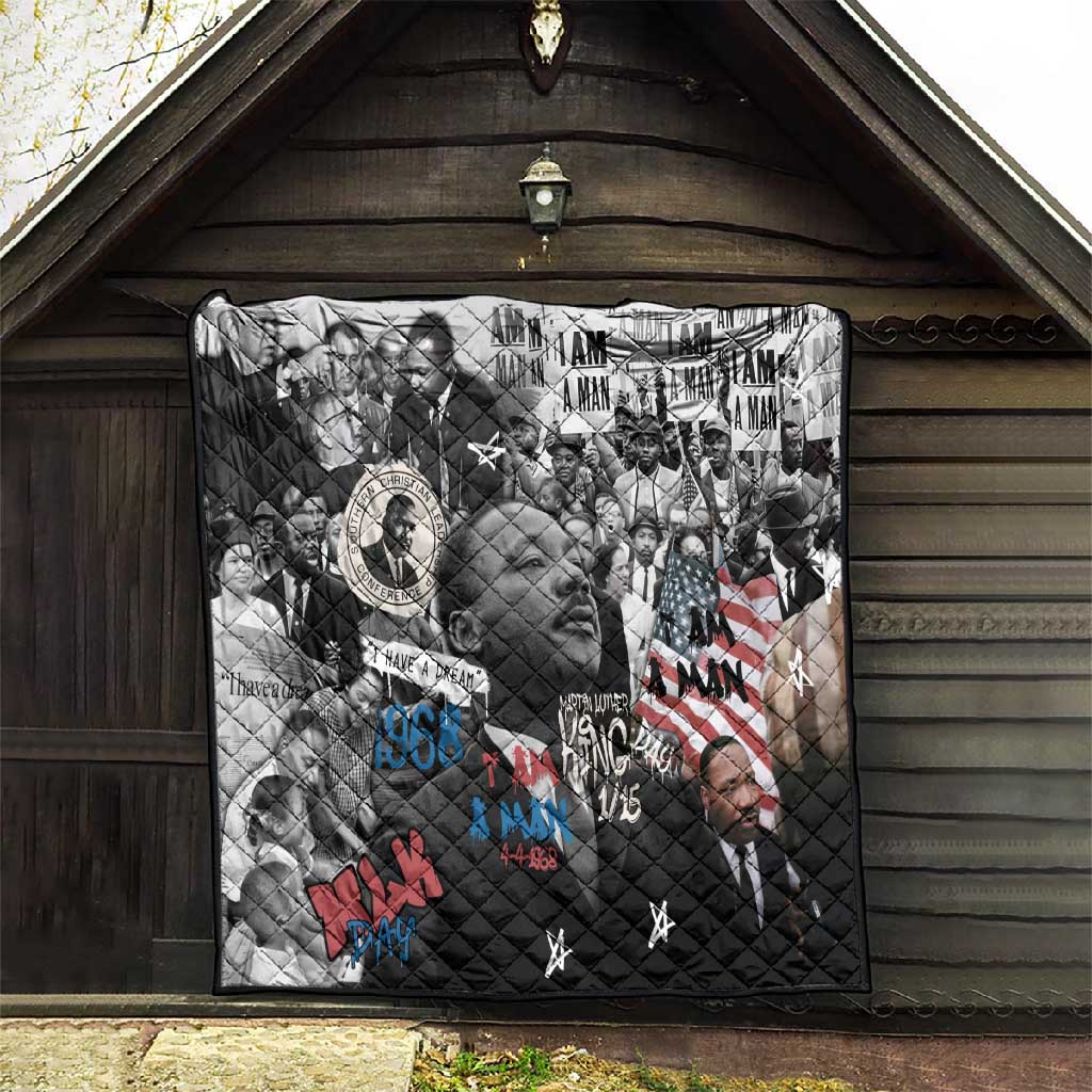 Martin Luther King Day Afro Quilt Civil Rights Leader - Classic American Street Graffiti - African Pride