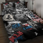 Martin Luther King Day Afro Quilt Bed Set Civil Rights Leader - Classic American Street Graffiti - African Pride