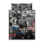 Martin Luther King Day Afro Quilt Bed Set Civil Rights Leader - Classic American Street Graffiti - African Pride