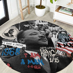 Martin Luther King Day Afro Round Carpet Civil Rights Leader - Classic American Street Graffiti - African Pride