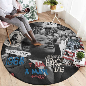 Martin Luther King Day Afro Round Carpet Civil Rights Leader - Classic American Street Graffiti - African Pride