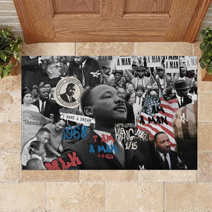 Martin Luther King Day Afro Rubber Doormat Civil Rights Leader - Classic American Street Graffiti - African Pride