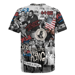 Martin Luther King Day Afro Rugby Jersey Civil Rights Leader - Classic American Street Graffiti - African Pride