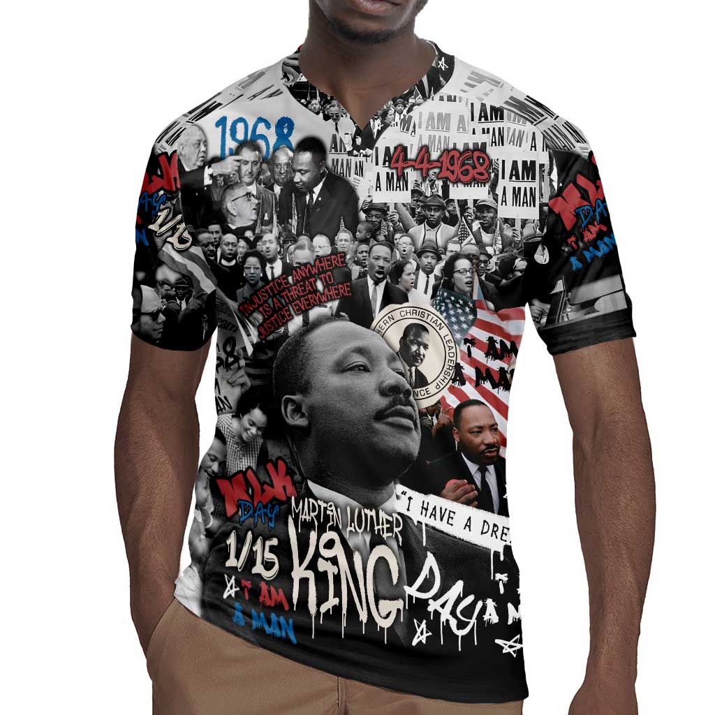 Martin Luther King Day Afro Rugby Jersey Civil Rights Leader - Classic American Street Graffiti - African Pride