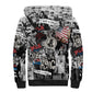 Martin Luther King Day Afro Sherpa Hoodie Civil Rights Leader - Classic American Street Graffiti - African Pride