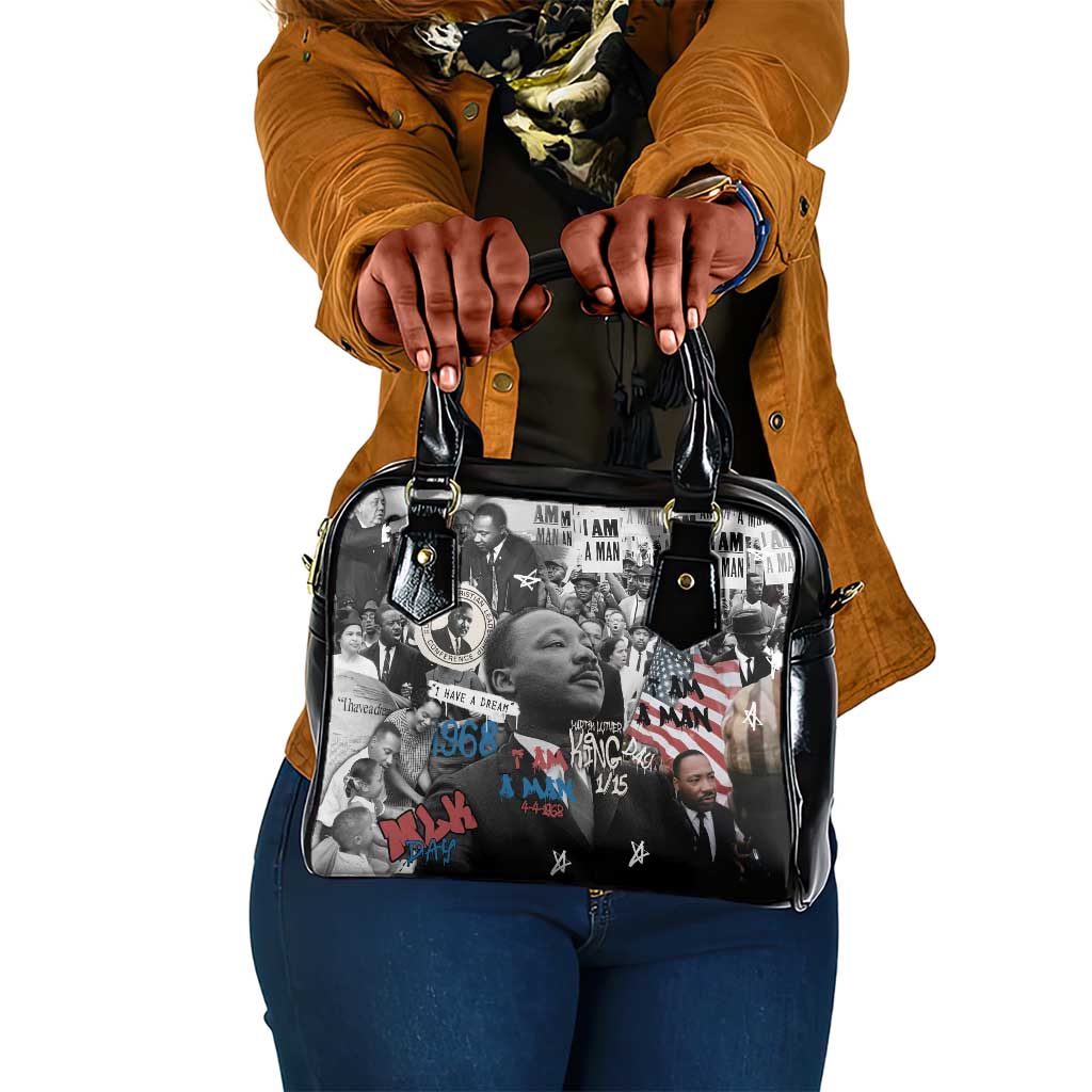 Martin Luther King Day Afro Shoulder Handbag Civil Rights Leader - Classic American Street Graffiti - African Pride