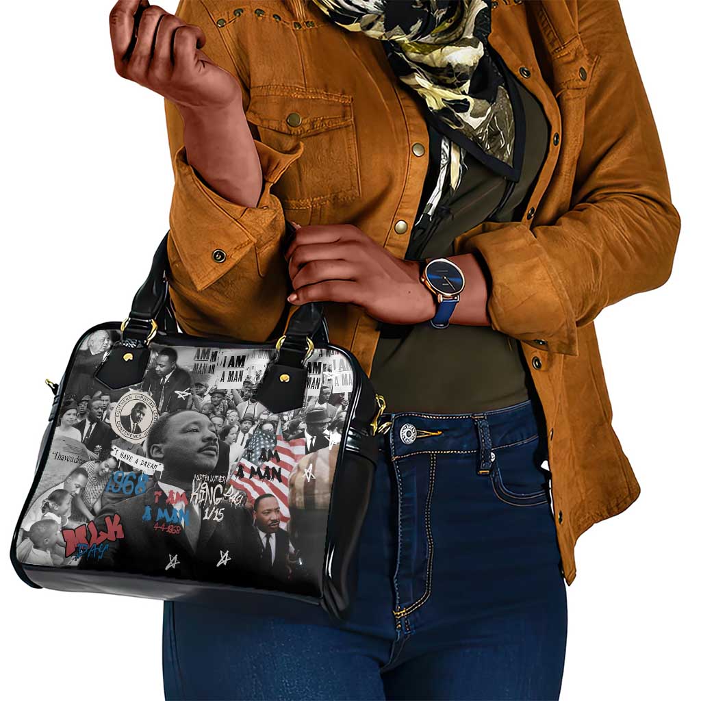 Martin Luther King Day Afro Shoulder Handbag Civil Rights Leader - Classic American Street Graffiti - African Pride