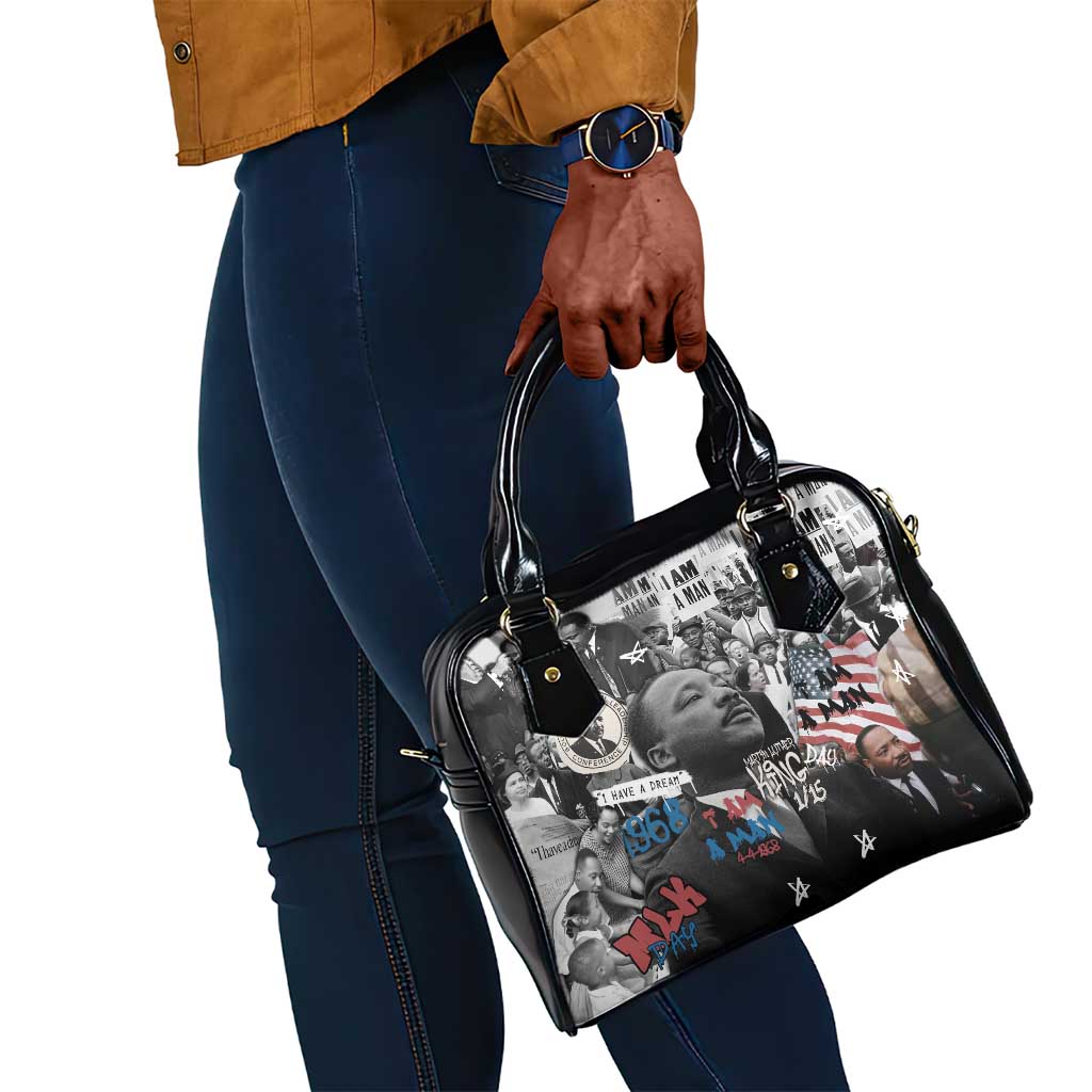 Martin Luther King Day Afro Shoulder Handbag Civil Rights Leader - Classic American Street Graffiti - African Pride