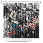 Martin Luther King Day Afro Shower Curtain Civil Rights Leader - Classic American Street Graffiti - African Pride