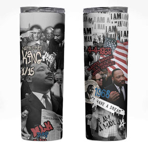 Martin Luther King Day Afro Skinny Tumbler Civil Rights Leader - Classic American Street Graffiti - African Pride