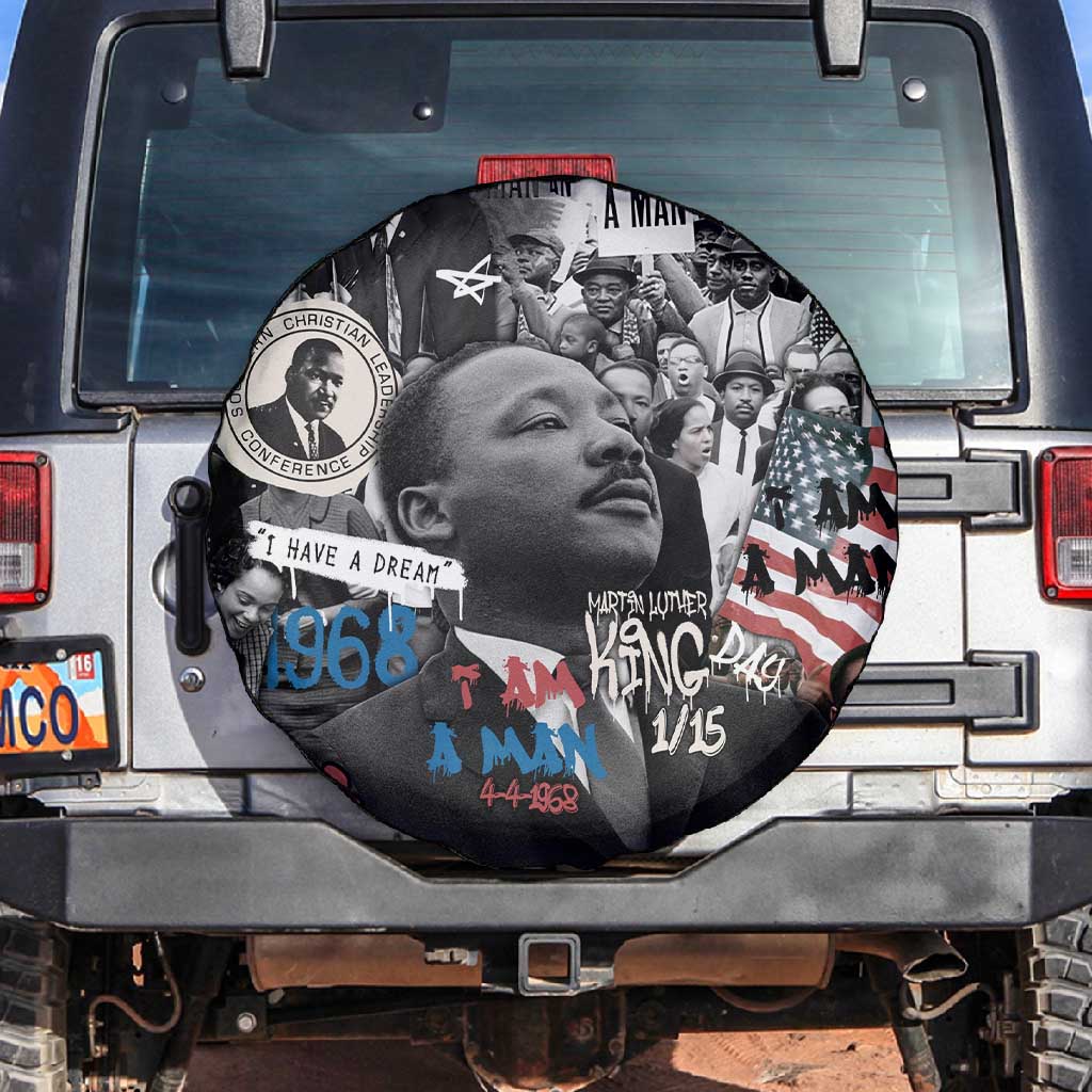 Martin Luther King Day Afro Spare Tire Cover Civil Rights Leader - Classic American Street Graffiti - African Pride