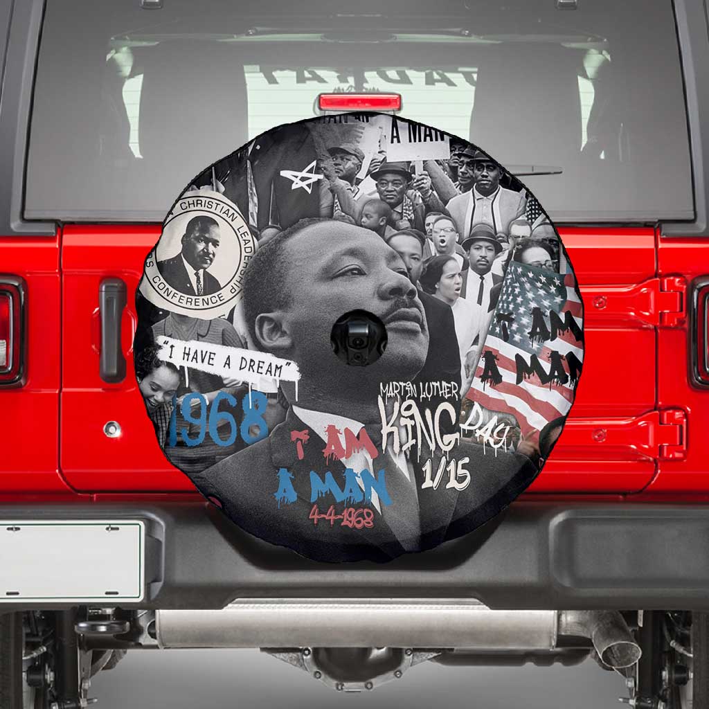 Martin Luther King Day Afro Spare Tire Cover Civil Rights Leader - Classic American Street Graffiti - African Pride